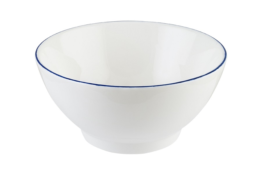 Салатник d=140 мм. 450 мл. h=65 мм. Ретро синий край (тарелка подст.70714) Bonna /1/12/732/ ВДОХНОВЕНИЕ