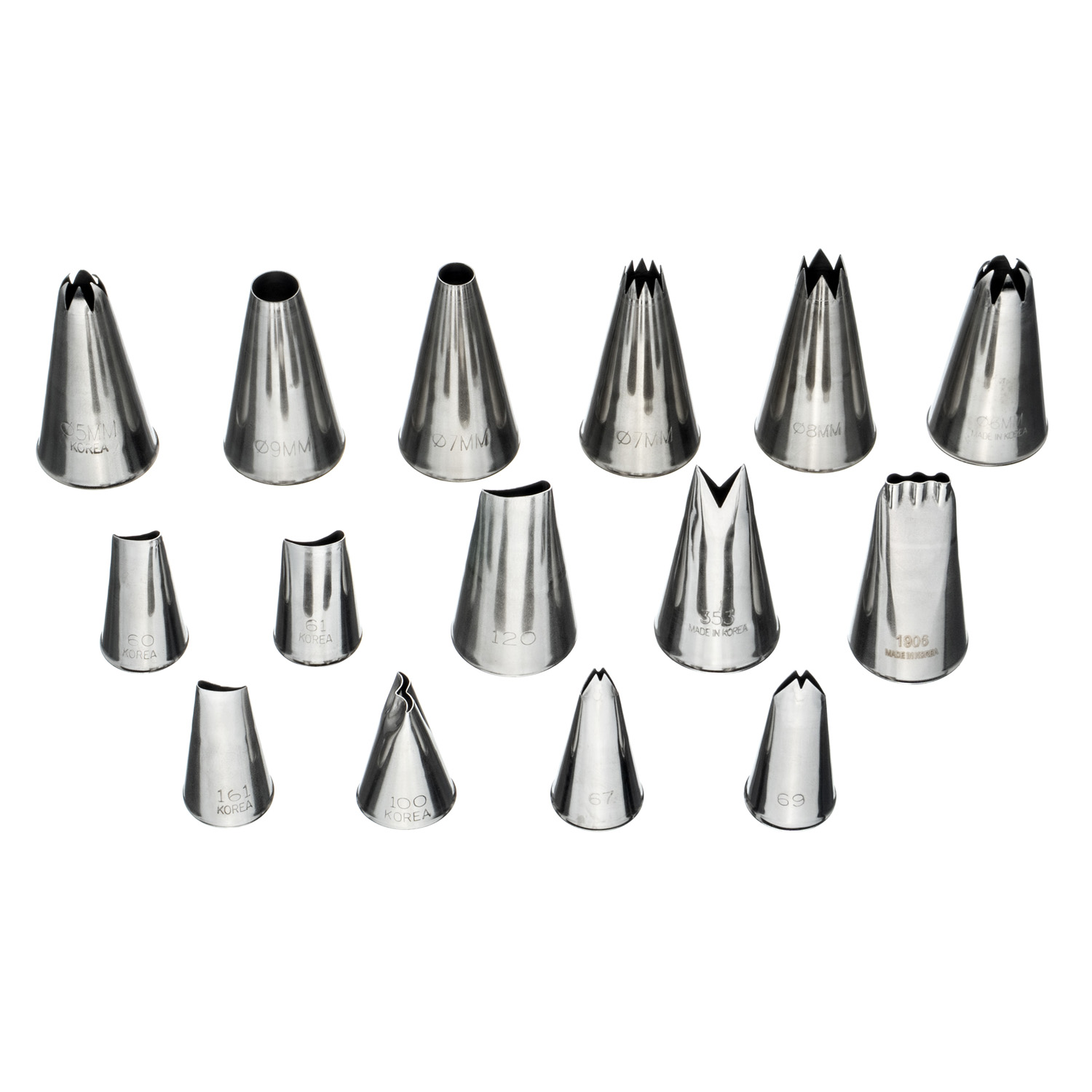 Набор кондитерских насадок 15 шт нерж. для кремовых роз и пионов /1/ АКЦИЯ АКЦИЯ