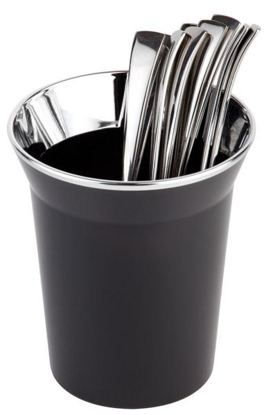 Подставка для столовых приборов (стакан) d=130 мм. h=150 мм.черная, пластик APS /1/24/