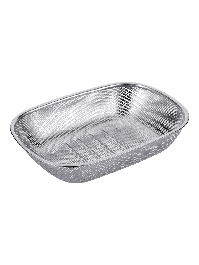 Дуршлаг прямоугольный 35*24*8 см. нерж. /1/24/