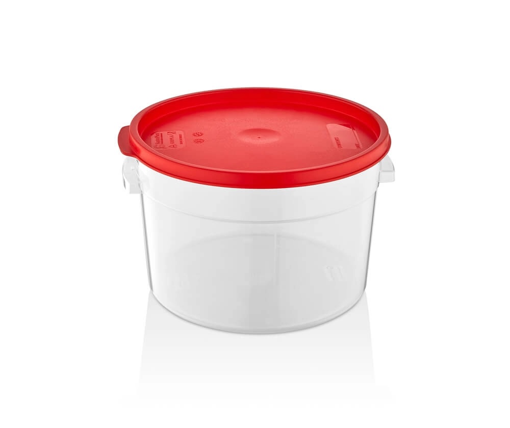 Контейнер для продуктов круглый 11,4 л. d=31 см. h=21 см., с мерной шкалой, прозрачный, п/п, без крышки (крышка 76740, 76739, 76738, 76741) GP /1/6/