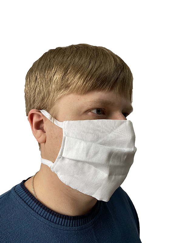 Маска защитная многоразовая хлопок на завязках /100/