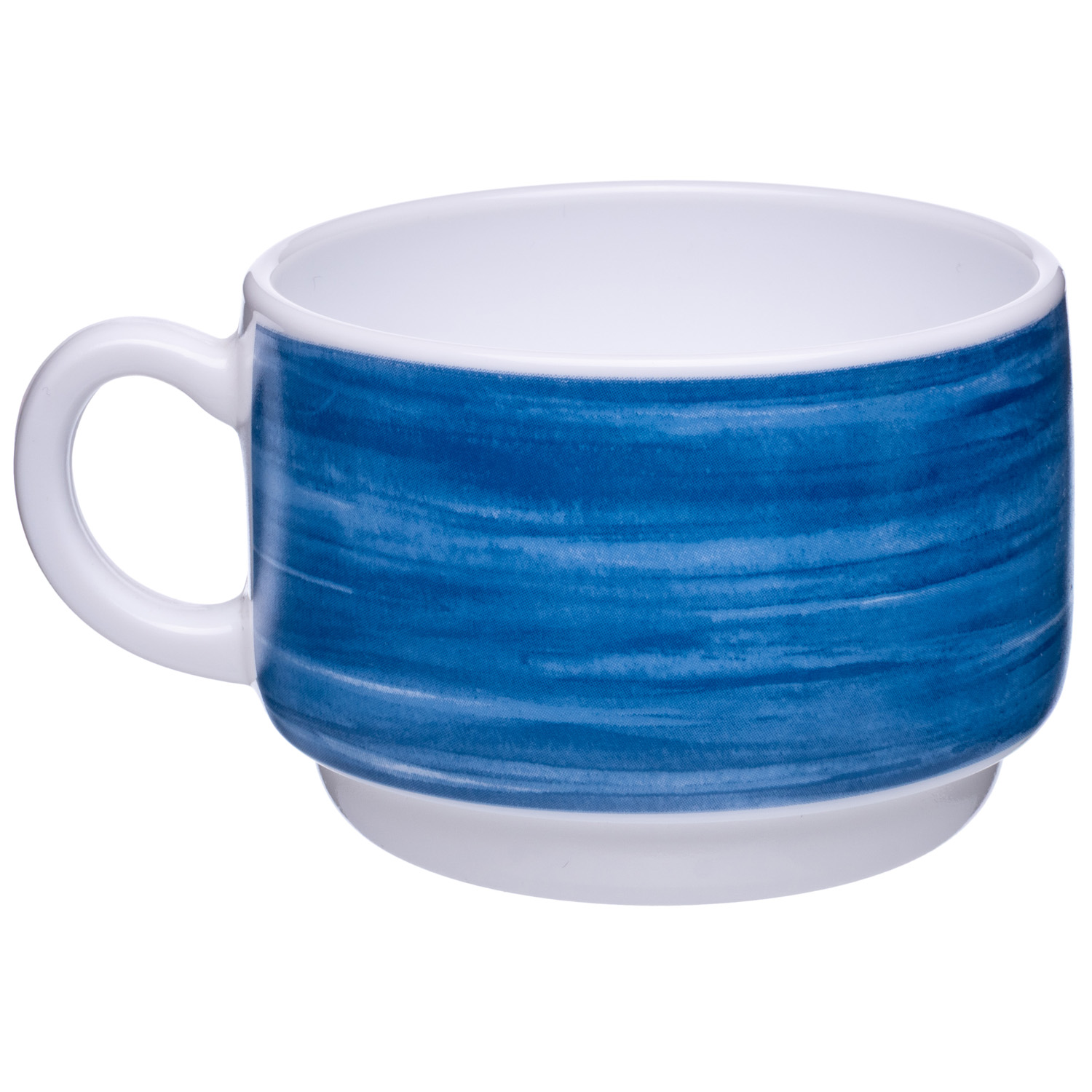 Чашка 190 мл. чайная d=76 мм. h=57 мм. синий край штабелир. Браш (блюдце 40597) /1/12/48/