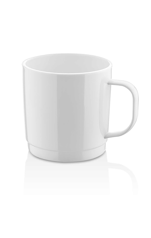 Кружка 250 мл. d=75 мм. h=75 мм. поликарбонат, белая штабелир. Классик GP /1/100/ ТП