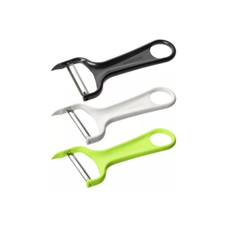 Овощечистка 5/14 см. с плавающим лезвием, цвет в ассорт. нерж. с пластик. ручкой FM /1/12/ Овощечистка 5/14 см. с плавающим лезвием, цвет в ассорт. нерж. с пластик. ручкой FM /1/12/