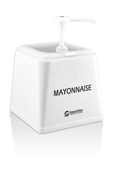 Диспенсер (емкость) для соуса 225*210 мм. h=225 мм. 2,5 л. с дозатором (25 мл), п/п, белый GP /1/