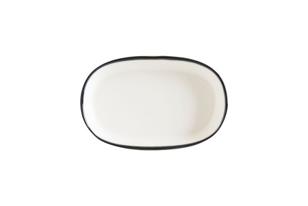 Блюдо овальное 100*65 мм. Линеа Черный, форма Хюгге Bonna /1/12/5856/