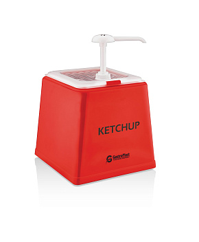 Диспенсер (емкость) для соуса 225*210 мм. h=225 мм. 2,5 л. с дозатором (25 мл), п/п, красный GP /1/