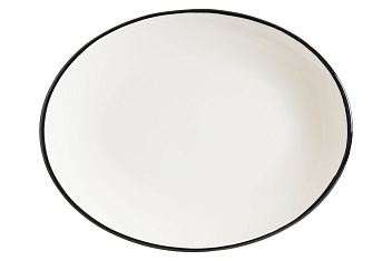 Блюдо овальное 250*190 мм. Линеа Черный, форма Мув Bonna /1/12/960/