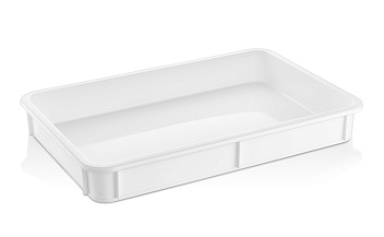 Контейнер для теста 600*400* 75 мм. (-40/+70℃) прямой, сплошной, мороз-кий, белый п/п (крышка 77155) GP /1/12/