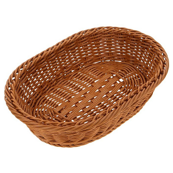 Корзина для хлеба овальная 23*15*6 см. коричневая полиротанг MGprof /1/60/  Корзина для хлеба овальная 23*15*6 см. коричневая полиротанг MGprof /1/60/