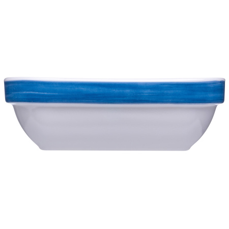 Салатник квадр. 110*110 мм. 200 мл. h=37 мм. синий край штабелир. Браш /1/6/24/