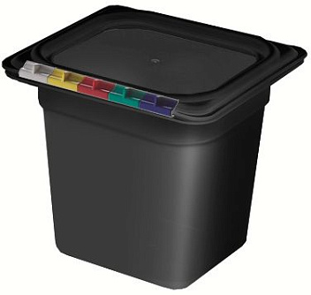 Гастроемкость 1/6 h=150 мм. 176*162 мм. 2,2 л. п/п черная  /1/8/