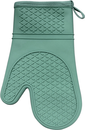 Рукавица термостойкая с 1-м выделенн. пальц. 30*18,5 см(от -40 до +240°С) зеленая, силикон (1шт)/1/10/