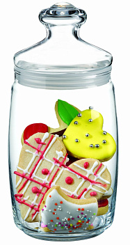 Банка для сыпучих прод. 1100 мл. со стекл. крышкой Чешни /1/6/264/ Банка для сыпучих прод. 1100 мл. со стекл. крышкой Чешни /1/6/264/