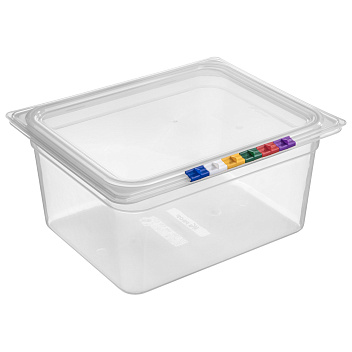 Гастроемкость 1/2 h=150 мм. 325*265 мм. 8,9 л. п/п прозрачная с крышкой MGprof /1/8/