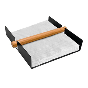 Салфетница 18*18*4 см. горизонтальная нерж. (салфетки 24*24 см) с держат. VB /1/ АКЦИЯ