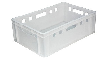 Ящик 600*400*200 мм. для мяса Е2 прямой сплошной, морозостойкий, белый (крышка 49164) /1/48/ Ящик 600*400*200 мм. для мяса Е2 прямой сплошной, морозостойкий, белый (крышка 49164) /1/48/