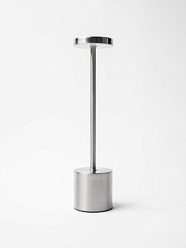 Лампа настольная d=8 см. h=34 см. 3 цвета, сенсорная регулировка яркости, алюм., серебристая LED METAL MGline /1/20/ АКЦИЯ