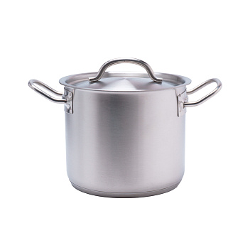 Кастрюля  2,8 л. нерж. d=18 см. h=10 см. тройное дно с крышк. (индукция) MGsteel /1/