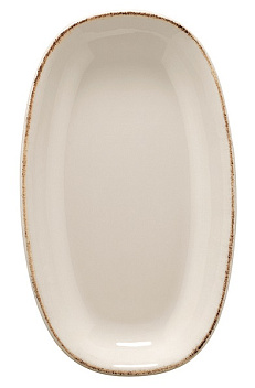 Блюдо овальное 150*85 мм. Ретро коричневый край, форма Гурмэ Bonna /1/12/3168/ ВДОХНОВЕНИЕ