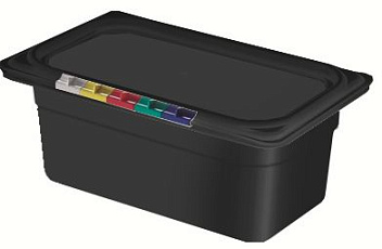 Гастроемкость 1/4 h=100 мм. 265*162 мм. 2,8 л.  п/п черная  /1/24/