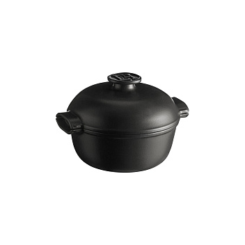 Кастрюля  2,0 л. керам. d=22,5 см. h=18 см. с крышкой (индукция) графитовая Emile Henry /1/