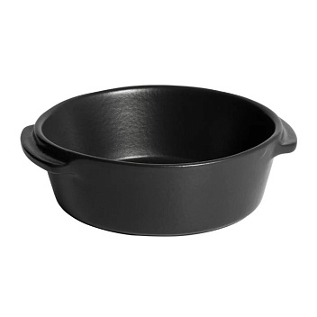 Форма для запекания и подачи 550 мл. d=150 мм. h=50 мм. с ушками черная керам Emile Henry /1/3/