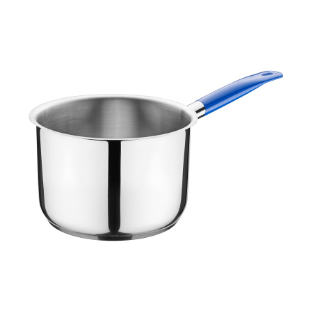 Сотейник  4,0 л. нерж. d=20 см. h=14 см. б/кр (индукция)(кр. 79197) синяя ручка винил. MGsteel /1/ АКЦИЯ