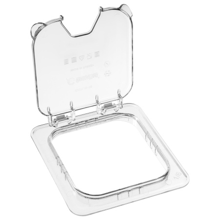 Крышка для гастроем. 1/6 поликарб.прозрач. (-40/+99С) откидная с отверстием для ложки (гастроемкость..) GP /1/12/