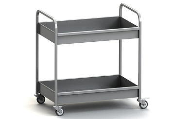 Тележка сервировочная 2-х ярусная 800*600*870 мм. для сбора посуды, сварная, нерж. MGsteel /1/ Тележка сервировочная 2-х ярусная 800*600*870 мм. для сбора посуды, сварная, нерж. MGsteel /1/