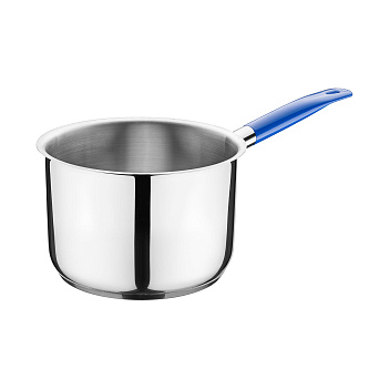 Сотейник 4,0 л. нерж. d=20 см. h=14 см. б/кр (индукция)(кр. 79197) синяя ручка винил. MGsteel /1/ АКЦИЯ