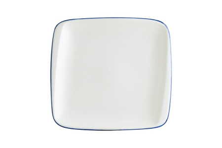 Тарелка прямоуг. 270*250 мм. без полей Ретро синий край, форма Мув Bonna /1/6/624/ ВДОХНОВЕНИЕ