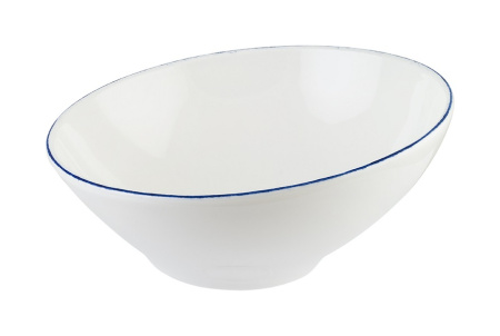 Салатник d=160 мм. 350 мл. h=55/75 мм. скошенный край Ретро синий край (тарелка подст.70714), форма Ванто Bonna /1/12/552/ ВДОХНОВЕНИЕ