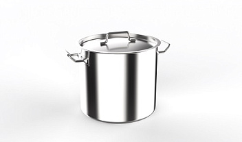 Котел 30 л. нерж. d=35 см. h=32 см. тройное дно с крышк. (индукция) MGsteel /1/