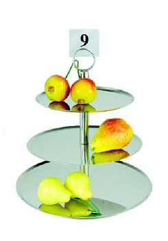 Этажерка 3-х ярусная d=21/24/31 см. h=36 см. нерж. MGsteel /1/10/ Этажерка 3-х ярусная d=21/24/31 см. h=36 см. нерж. MGsteel /1/10/